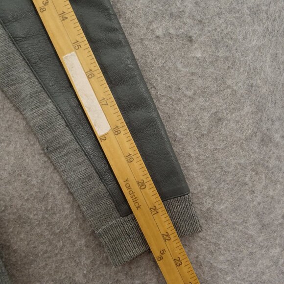 AX Armani Exchange Cardigan Sweater Womens Medium Gray Wool Leather - Picture 11 of 16